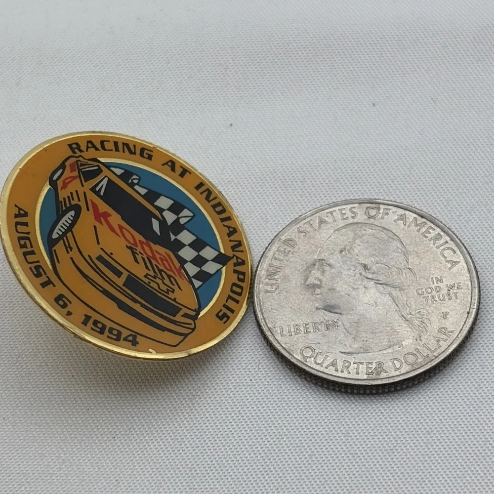1994 NASCAR Kodak Racing At Indianapolis Sponsor Car Cameras Lapel Hat Pin